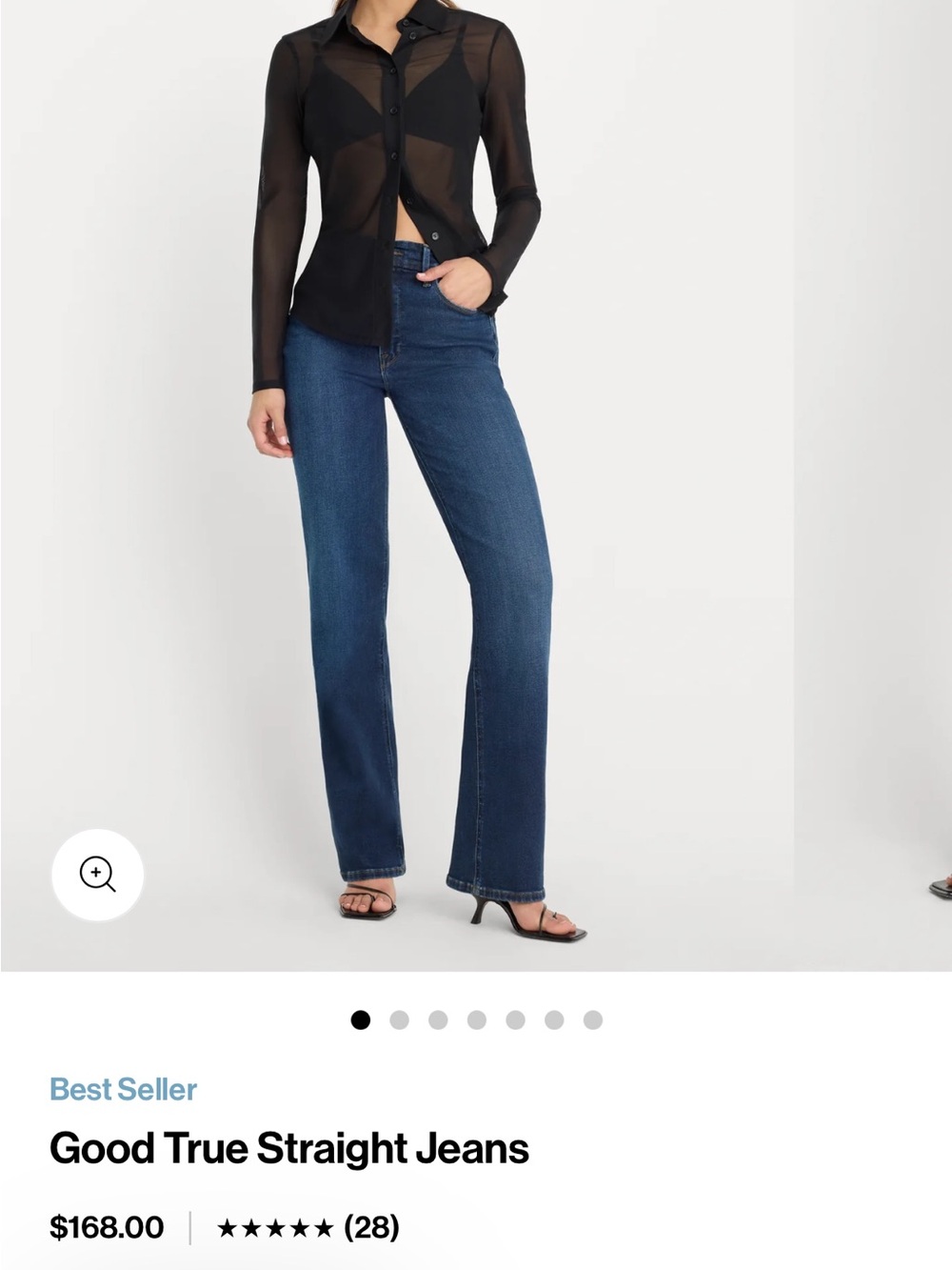 Good American Good True Straight Jeans Indigo